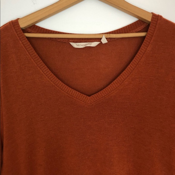 Soft Surroundings Orange Long Sleeve Long Line Tunic Oversized Loose Fit medium - Picture 2 of 8